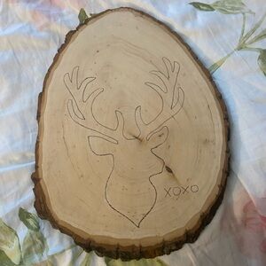 Rustic Deer Wood Slice Art